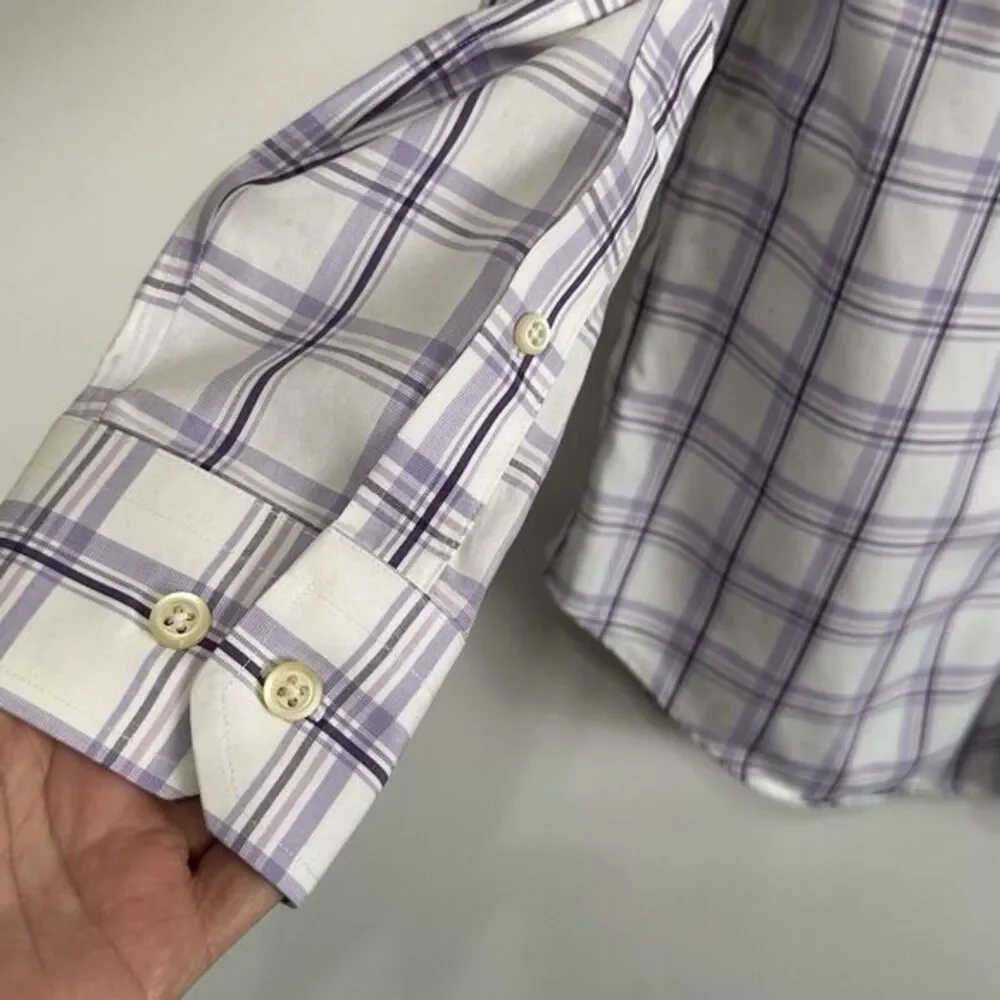 Banana Republic Mens Shirt M Long Sleeve Non Iron Tailored‎ Slim Fit Purple Work